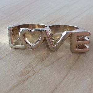 “Love” Two-Finger Ring